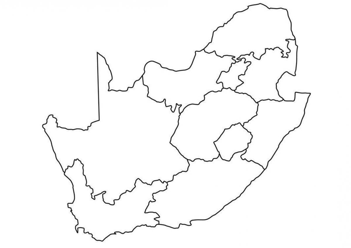 Pusta mapa Republiki Południowej Afryki