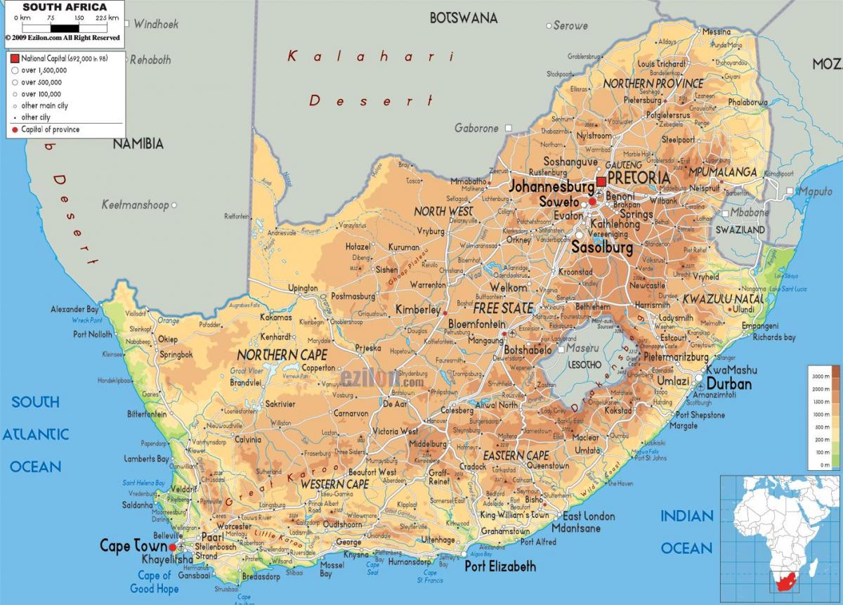 Duża mapa Republiki Południowej Afryki