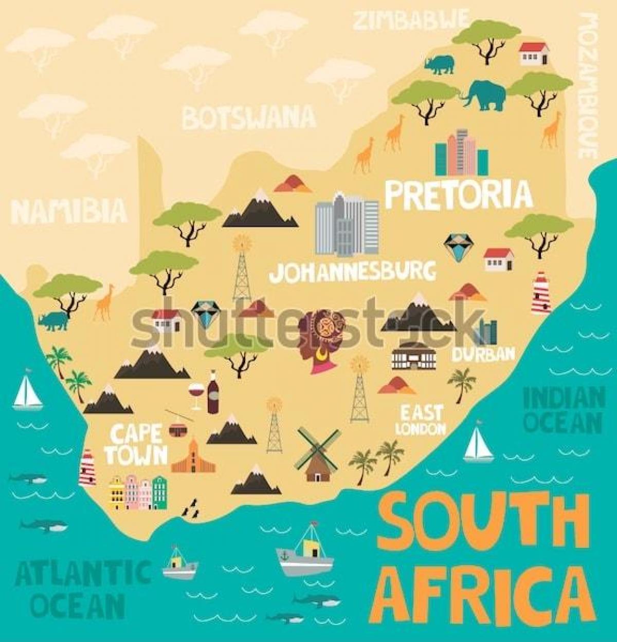 Mapa podróżna RPA