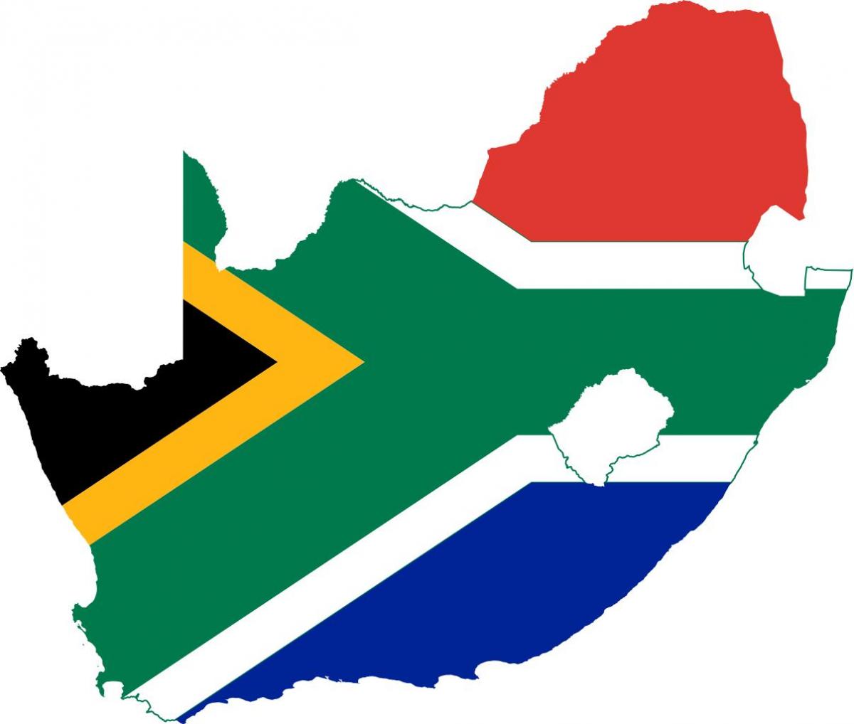 Mapa flagi Republiki Południowej Afryki