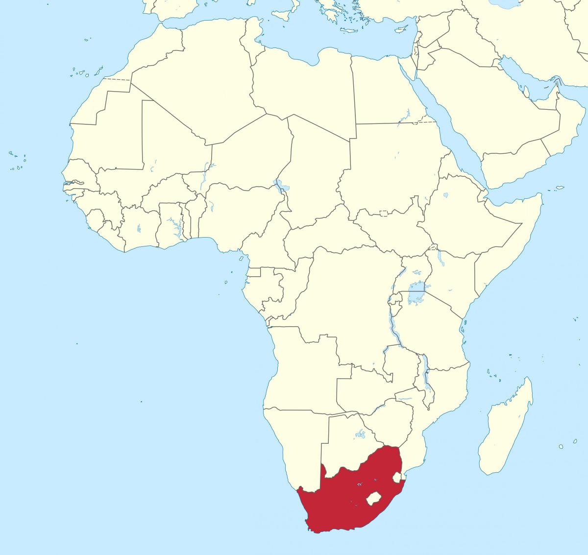 Położenie Republiki Południowej Afryki na mapie Afryki