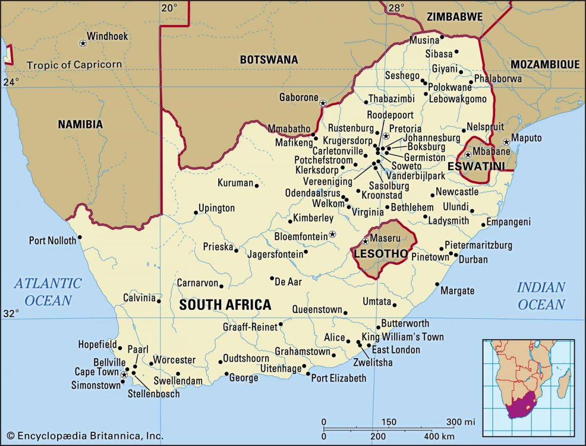 Republika Południowej Afryki na mapie